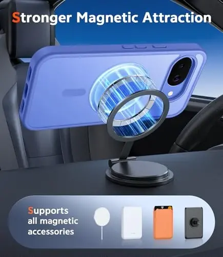 Чехол FNTCASE для Google Pixel 10A: матовый полупрозрачный с защитной пленкой, ударопрочный, военного класса защиты, прочный ТПУ-чехол — 6,3 дюйма (ультрамарин) - 4