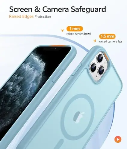 Чехол FNTCASE для iPhone 11 Pro: [Совместим с Magsafe] Полупрозрачный матовый магнитный чехол для телефона - Ударопрочная защита военного класса для iPhone 11Pro 2019 - Бирюзовый - 4