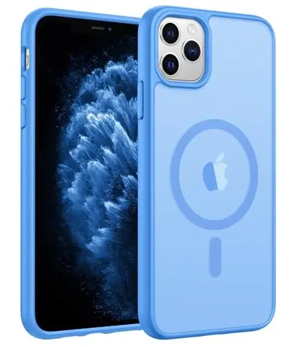 Чехол FNTCASE для iPhone 11 Pro: [Совместимость с Magsafe] Полупрозрачный матовый магнитный чехол для телефона - Защита от падений военного уровня, противоударный защитный чехол для iPhone 11Pro 2019 - Ледяной голубой 
