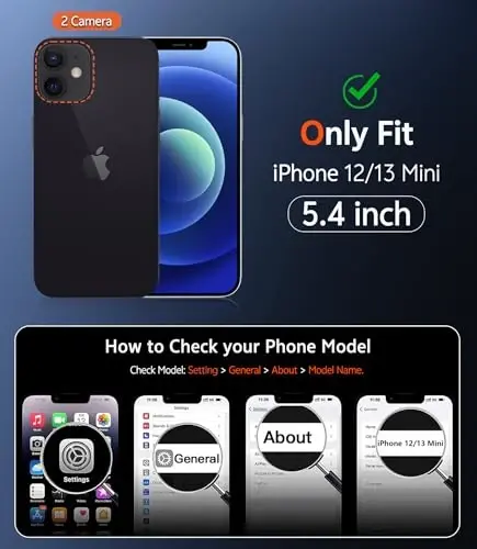 Чехол FNTCASE для iPhone 13 Mini: Чехол для iPhone 12 Mini, матовый магнитный чехол, совместимый с Magsafe, тонкий, защищенный от пожелтения, военного класса, противоударный, полупрозрачный (C-Blue) - 2