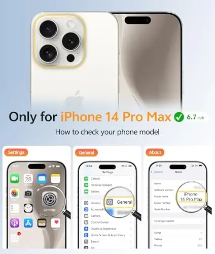 Чехол FNTCASE для iPhone 14 Pro Max: [Совместим с Magsafe] Полупрозрачные матовые чехлы с [полной защитой камеры] [защитной пленкой] Ударопрочный защитный чехол для телефона военного класса - Off White - 2