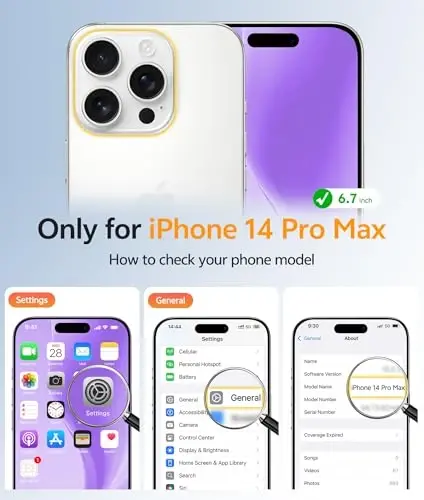 Чехол FNTCASE для iPhone 14 Pro Max: [Совместимость с Magsafe] [Защитное стекло] Прозрачный магнитный чехол для телефона с защитой от пожелтения - Противоударные защитные чехлы военного класса - Прозрачный - FNTCASE (1)