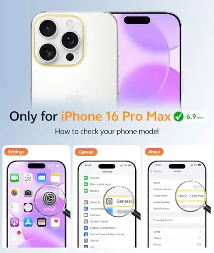 Чехол FNTCASE для iPhone 16 Pro Max: [Совместимость с Magsafe] полупрозрачные матовые чехлы с [полной защитой камеры] [защитной пленкой] ударопрочный защитный чехол для телефона военного класса - Фиолетовый - 2