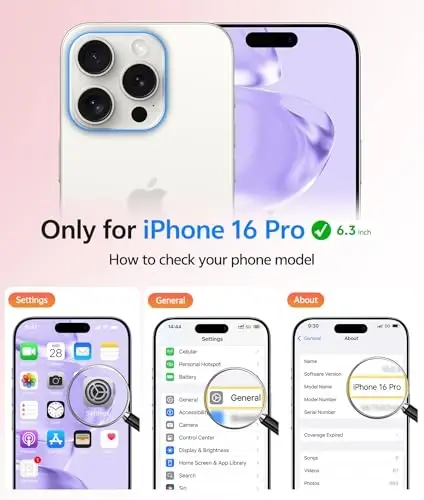 Чехол FNTCASE для iPhone 16 Pro: [Совместимость с Magsafe] Полупрозрачный матовый чехол с [полной защитой камеры] [защитным стеклом] Ударопрочный защитный чехол военного класса - Светло-фиолетовый - FNTCASE (1)