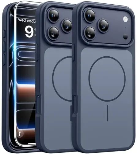 Чехол FNTCASE для iPhone 17 Pro-Max: магнитные чехлы с защитной пленкой для экрана, совместимые с Magsafe, тонкий, прочный, ударопрочный, двухцветный дизайн, чехол для телефона - FNTCASE