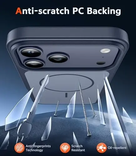 Чехол FNTCASE для iPhone 17 Pro-Max: магнитные чехлы с защитной пленкой для экрана, совместимые с Magsafe, тонкий, прочный, ударопрочный защитный двухцветный чехол для телефона - 6