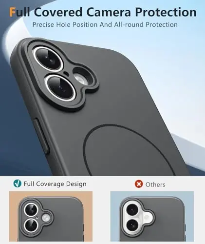 Чехол FNTCASE для iPhone 17: [Совместимость с Magsafe] Встроенные силиконовые чехлы для телефонов с [Полной защитой камеры] [Защитным стеклом] Ударопрочный защитный чехол военного класса - 4
