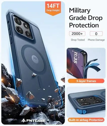 Чехол FNTCASE для Moto G Stylus 5G 2026: Чехол для Motorola G Stylus 2025 [Совместим с Magsafe] Полупрозрачные матовые чехлы с [Защитным экраном] Ударопрочный защитный чехол для телефона военного класса - 5