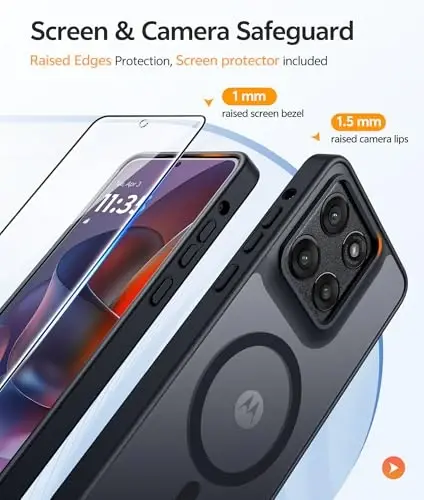 Чехол FNTCASE для Moto G Stylus 5G 2026: Чехол для Motorola G Stylus 2025 [Совместим с Magsafe] Полупрозрачные матовые чехлы с [Защитным экраном] Ударопрочный защитный чехол для телефона военного класса - 4
