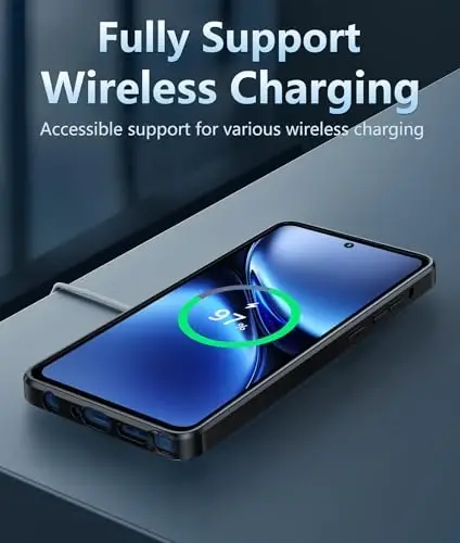 Чехол FNTCASE для Motorola Moto G Stylus-2025/Stylus-2026: Военный стандарт защиты от падений, нежелтеющий материал, прочный ударопрочный прозрачный бампер (черный) - 3