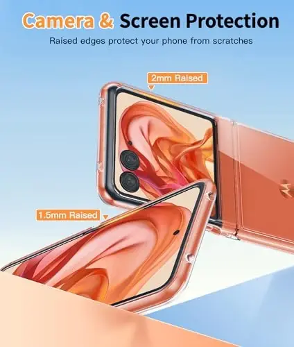 Чехол FNTCASE для Motorola Razr 2025/2024: прозрачный, легкий, устойчивый к царапинам защитный чехол для телефона, гибкий, нескользящий, прочный, ударопрочный, из ТПУ, кристально чистый. - 5