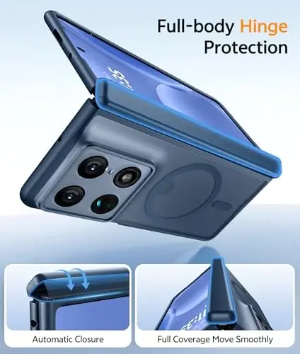 Чехол FNTCASE для Motorola Razr Fold: [Защита шарнира] Полупрозрачные матовые чехлы [Совместимость с Magsafe] Ударопрочный защитный чехол военного класса - 3