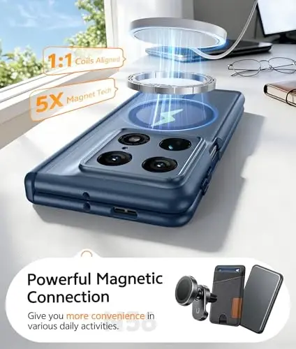 Чехол FNTCASE для Motorola Razr Fold: [Защита шарнира] Полупрозрачные матовые чехлы [Совместимость с Magsafe] Ударопрочный защитный чехол военного класса - 4