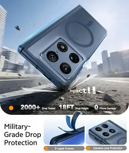 Чехол FNTCASE для Motorola Razr Fold: [Защита шарнира] Полупрозрачные матовые чехлы [Совместимость с Magsafe] Ударопрочный защитный чехол военного класса - 5