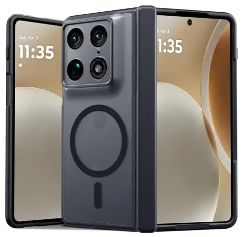 Чехол FNTCASE для Motorola Razr Fold: [Защита шарнира] Полупрозрачный матовый чехол [Совместимо с Magsafe] Ударопрочный защитный чехол военного класса 