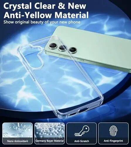 Чехол FNTCASE для Samsung Galaxy S24 Plus: Противоударный тонкий чехол military grade с защитой от пожелтения для S24+ S25+, прочный защитный чехол для S24Plus, прозрачный - 4