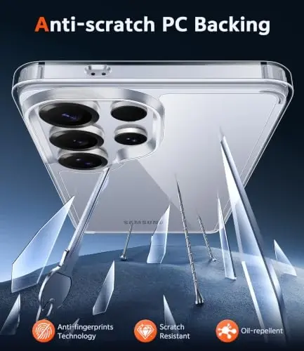 Чехол FNTCASE для Samsung Galaxy S25 Ultra: армейская защита от падений, не желтеющий прозрачный баумер (прозрачный) - 3