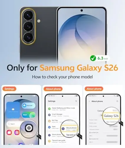Чехол FNTCASE для Samsung Galaxy S26: [Поддерживает Magsafe] [Полная защита камеры и защитное стекло] Полупрозрачный матовый военного класса — противоударный защитный чехол для телефона для Samsung S 26 — синий - 2