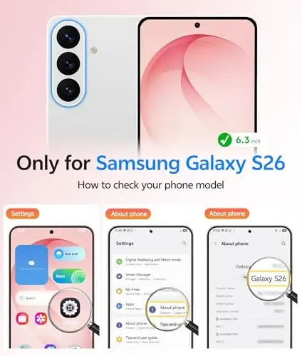 Чехол FNTCASE для Samsung Galaxy S26: [Поддерживает Magsafe] [Полная защита камеры и защитное стекло] Полупрозрачный матовый военного класса — ударопрочный защитный чехол для телефона Samsung S 26 — розовый - 2