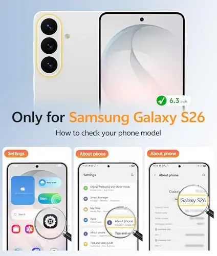 Чехол FNTCASE для Samsung Galaxy S26: [Совместимость с Magsafe] [Защитная пленка для экрана] Не желтеющий, прозрачный, военного класса — ударопрочный защитный чехол для телефона Samsung S 26 — прозрачный - 2