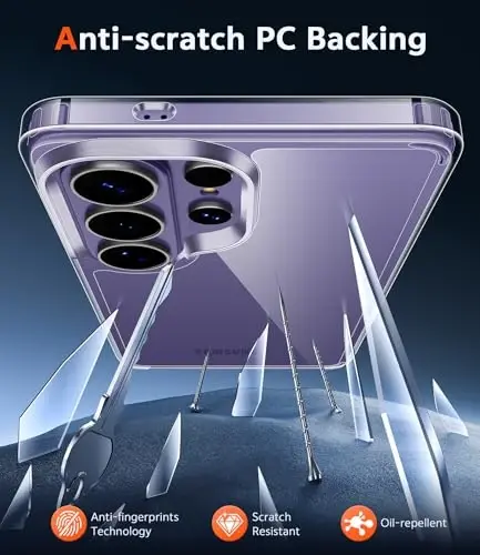Чехол FNTCASE для Samsung Galaxy S26-Ultra: прозрачный магнитный чехол с защитной пленкой для экрана, совместимый с Magsafe, тонкий, устойчивый к пожелтению, прочный прозрачный защитный чехол для телефона (прозрачный) - 4