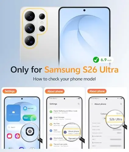 Чехол FNTCASE для Samsung Galaxy S26 Ultra: [Совместимость с Magsafe] [Полная защита камеры] Полупрозрачные матовые чехлы с [Защитным стеклом] Ударопрочный защитный чехол военного класса — Светло-голубой - 2