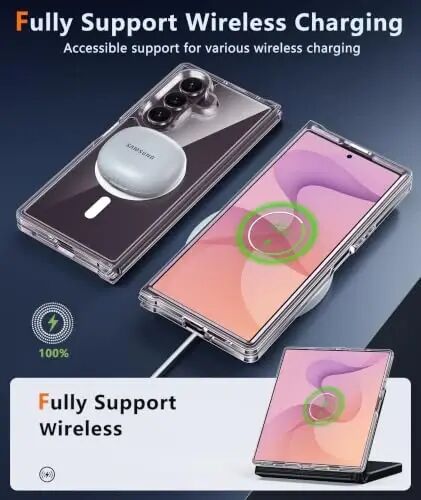 Чехол FNTCASE для Samsung Galaxy Z-Fold-7: Магнитный прозрачный, военный класс защиты от падений, устойчивый к пожелтению чехол для мобильного телефона - Прочный противоударный защитный бампер Прозрачный чехол для телефона - 5