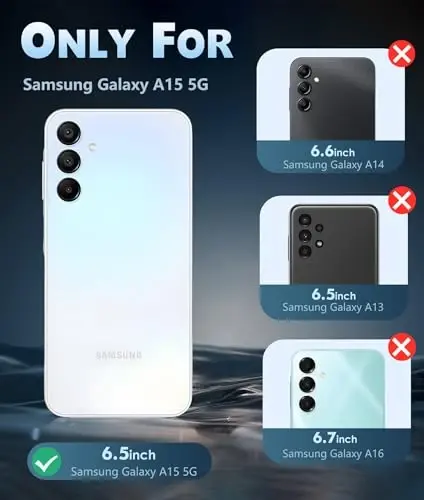 Чехол FNTCASE для телефона Galaxy A15-5G: Прозрачный чехол для Samsung Galaxy A15-5G, защита от падений военного класса, защита от пожелтения, прочный противоударный прозрачный защитный чехол (прозрачный) - 2