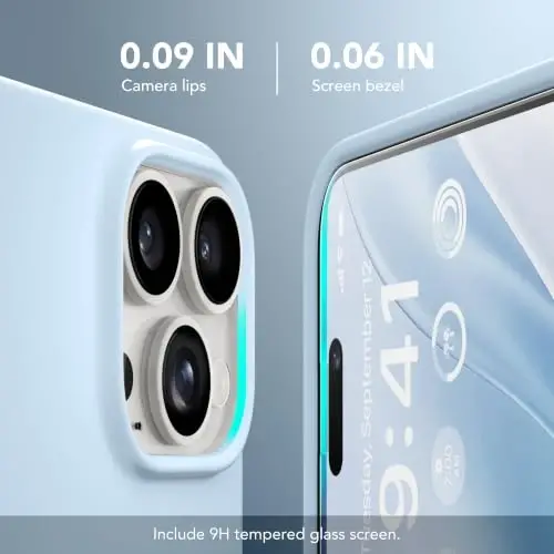 Чехол GONEZ Magnetic для iPhone 15 Pro Max, силиконовый, синий | Совместим с MagSafe, кнопкой камеры и защитным экраном, подкладка из микрофибры, 3 слоя, мягкий гель, ударопрочный, тонкий, 6,7 дюйма - 6