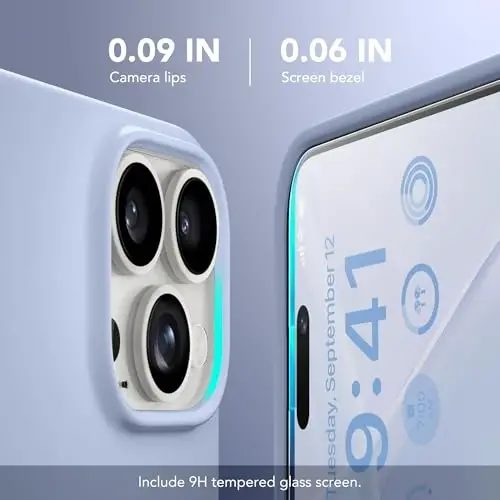 GONEZ Magnetic for iPhone 15 Pro Case, [Compatible with MagSafe] Anti-Scratch Microfiber Lining & Screen Protector, Shockproof Slim Phone Silicone Cover 6.1 inch, Cyan Purple - 2