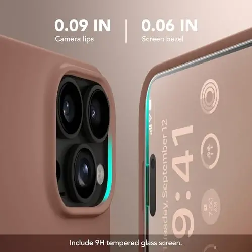 Чехол GONEZ Magnetic для iPhone 16 Pro Max, силиконовый, коричневый | Совместим с MagSafe, кнопкой камеры и защитным стеклом, подкладка из микрофибры, 3 слоя, мягкий гель, ударопрочный, тонкий, 6,9