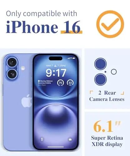 GVIEWIN for iPhone 16 Case Floral, with Screen Protector&Camera Lens Protector, [Non Yellowing] Soft Shockproof Clear Phone Protective Cover for Women, Flower Pattern Design 6.1