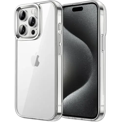 Чехол JETech для iPhone 15 Pro Max 6,7 дюйма, нежелтеющий ударопрочный бампер, устойчивая к царапинам прозрачная задняя панель (прозрачный) 