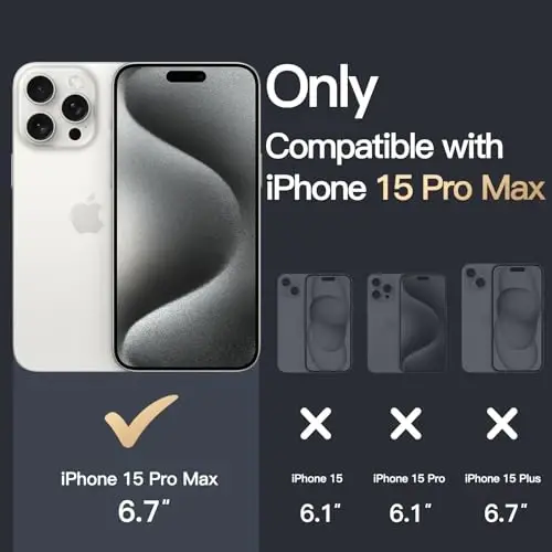 Чехол JETech для iPhone 15 Pro Max 6,7 дюйма, нежелтеющий ударопрочный бампер, устойчивая к царапинам прозрачная задняя панель (прозрачный) - 2