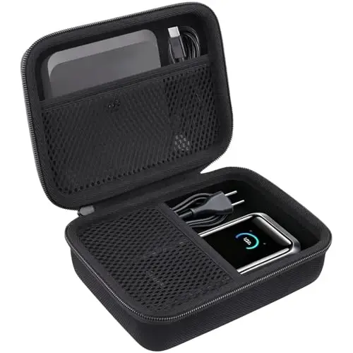 Чехол khanka для Anker Prime Power Bank и зарядной базы, жесткая дорожная сумка, совместимая с портативным зарядным устройством Anker 26,250mAh 300W Max с базой, только чехол (черный) - KHANKA (1)