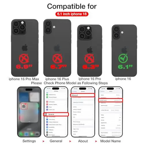 Чехол KSELF для iPhone 16, защитный тонкий с подставкой для ударов, встроенная невидимая подставка, совместимая с iPhone 16 6.1'' (коричневый, для iPhone 16) - 1