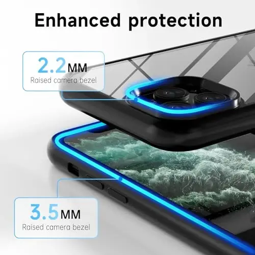 Чехол LoeoeL для iPhone 11 Pro Max, прозрачный гибридный чехол [жесткий пластик и мягкий силиконовый бампер], акриловая тонкая защитная накладка, не желтеет, для женщин, черный - 5