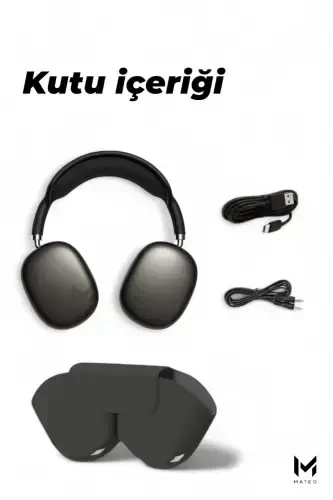 Чехол | Max | Черные беспроводные Bluetooth-наушники | Совместимость с iOS Android | Стерео | 4 кнопки-Black Чехол 4 кнопки - MATEO (1)