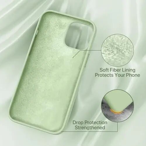 Miracase Designed for iPhone 13 Pro Max Case with Screen Protector,[Soft Anti-Scratch Microfiber Lining],Shockproof Liquid Silicone Rubber Phone Case Cover 6.7 inch, Matcha Green - 6