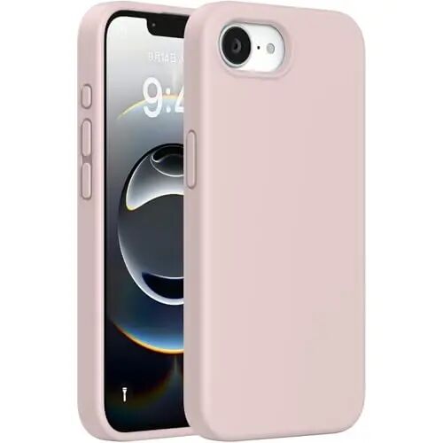 Чехол miracase для iPhone 16e / iPhone 17e, [Мягкая подкладка из микрофибры, защищающая от царапин], Ударопрочный чехол из жидкого силикона с защитой от падений для iPhone 16e/17e, Песочно-розовый - Miracase