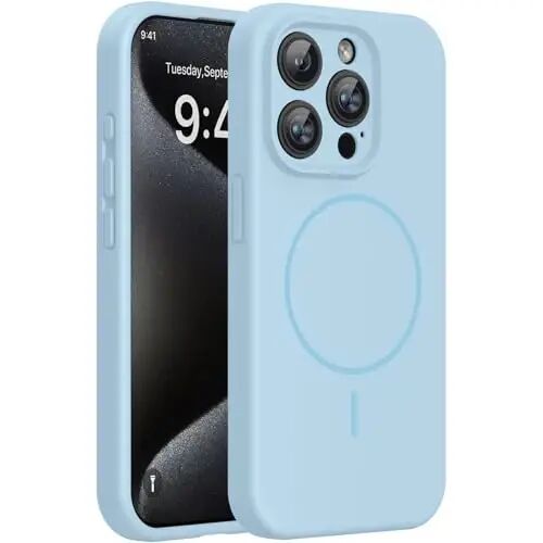 Чехол Miracase Magnetic для iPhone 15 Pro Max, [мягкая подкладка из микрофибры, защищающая от царапин], совместим с MagSafe, ударопрочный силиконовый чехол для 15 ProMax, цвет: гвоздично-пурпурный - MIRACASE