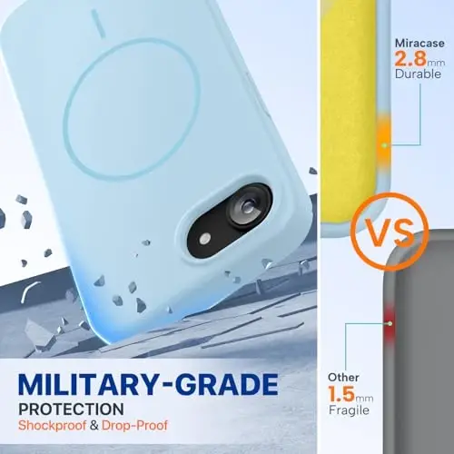 Чехол Miracase Magnetic для iPhone 17e и iPhone 16e, [мягкая подкладка из микрофибры против царапин], совместим с MagSafe, ударопрочный силиконовый чехол для телефона для iPhone 17e/16e, цвет Clove Purple - 2