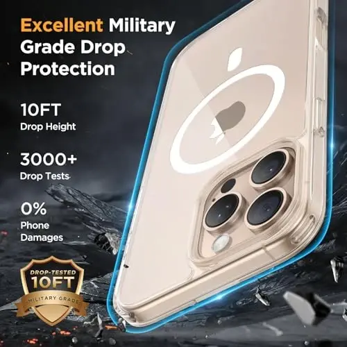 Чехол Miracase серии Matte для iPhone 16 Pro, магнитный, прозрачный | Бархатистый на ощупь | Защита военного уровня | Защита от отпечатков пальцев | 6,3 дюйма - 6