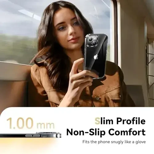 Чехол Opxyl Diamond Clear для iPhone 15 с 2 защитными пленками для экрана + 2 защитными пленками для объектива, [не желтеет][военная защита] тонкий ударопрочный чехол для iPhone 15, прозрачный - 6