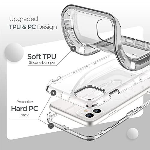 Чехол ORIbox, совместимый с iPhone 11, прочный ударопрочный противоударный прозрачный - 3