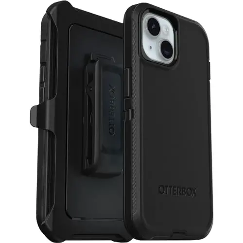 Чехол OtterBox iPhone 15, iPhone 14 и iPhone 13 Defender Series — Черный, без экрана, прочный и долговечный, с защитой портов, с зажимом-кобурой и подставкой - 5