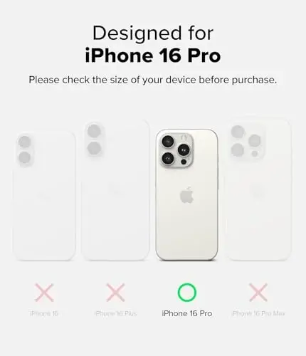 Чехол Ringke Onyx для iPhone 16 Pro, [Приятный на ощупь] Матовый и устойчивый к грязи, Отдельные крышки для камер, Нескользящий улучшенный хват, Легкий чехол — Камуфляжный черный - RINGKE (1)
