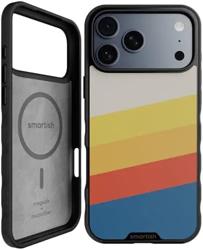 Чехол Smartish® для iPhone 17 Pro Max с MagSafe — магнитный тонкий чехол Gripmunk [легкий и защитный] с подкладкой из микрофибры для Apple iPhone 17 Pro Max — Striped Up - SMARTISH