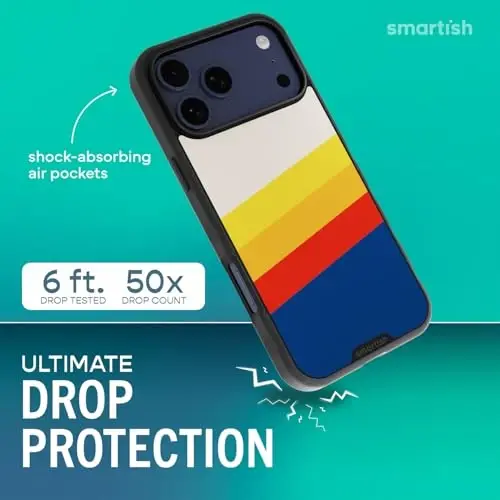Чехол Smartish® для iPhone 17 Pro Max с MagSafe — магнитный тонкий чехол Gripmunk [легкий и защитный] с подкладкой из микрофибры для Apple iPhone 17 Pro Max — Striped Up - SMARTISH (1)