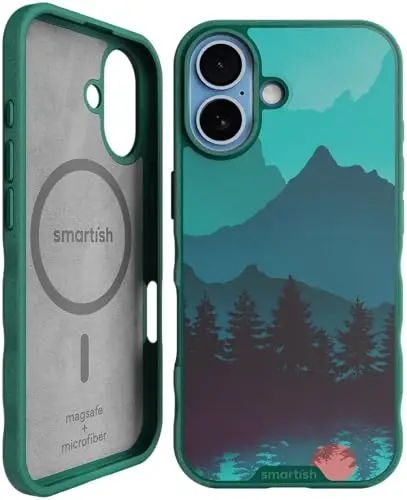 Чехол Smartish® для iPhone 17 с MagSafe — магнитный тонкий чехол Gripmunk [легкий + защитный] с подкладкой из микрофибры для Apple iPhone 17 — Moving Mountains - SMARTISH